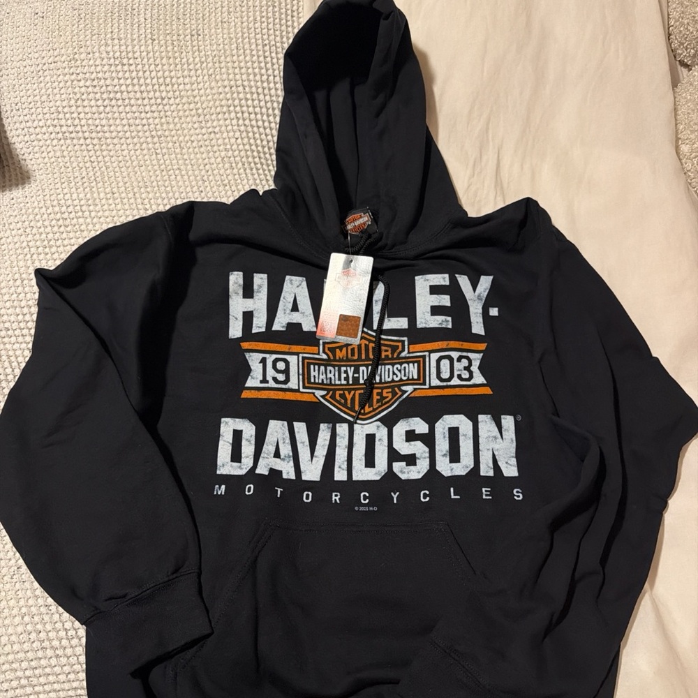 Harley-Davidson Black and Gray Hoodie Sweater for Men